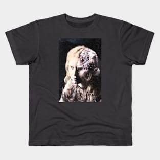 Beautiful woman with strange half of face. Bright light. Beautiful and dark. Kids T-Shirt